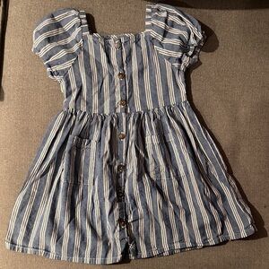 Old Navy Blue and White Striped Kids Dress